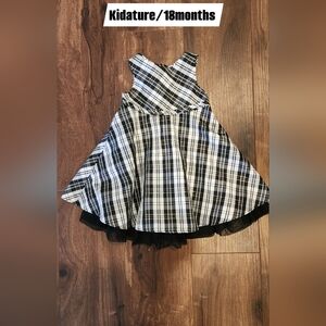 Chic Black and White Plaid Dress Kidature 18 Months